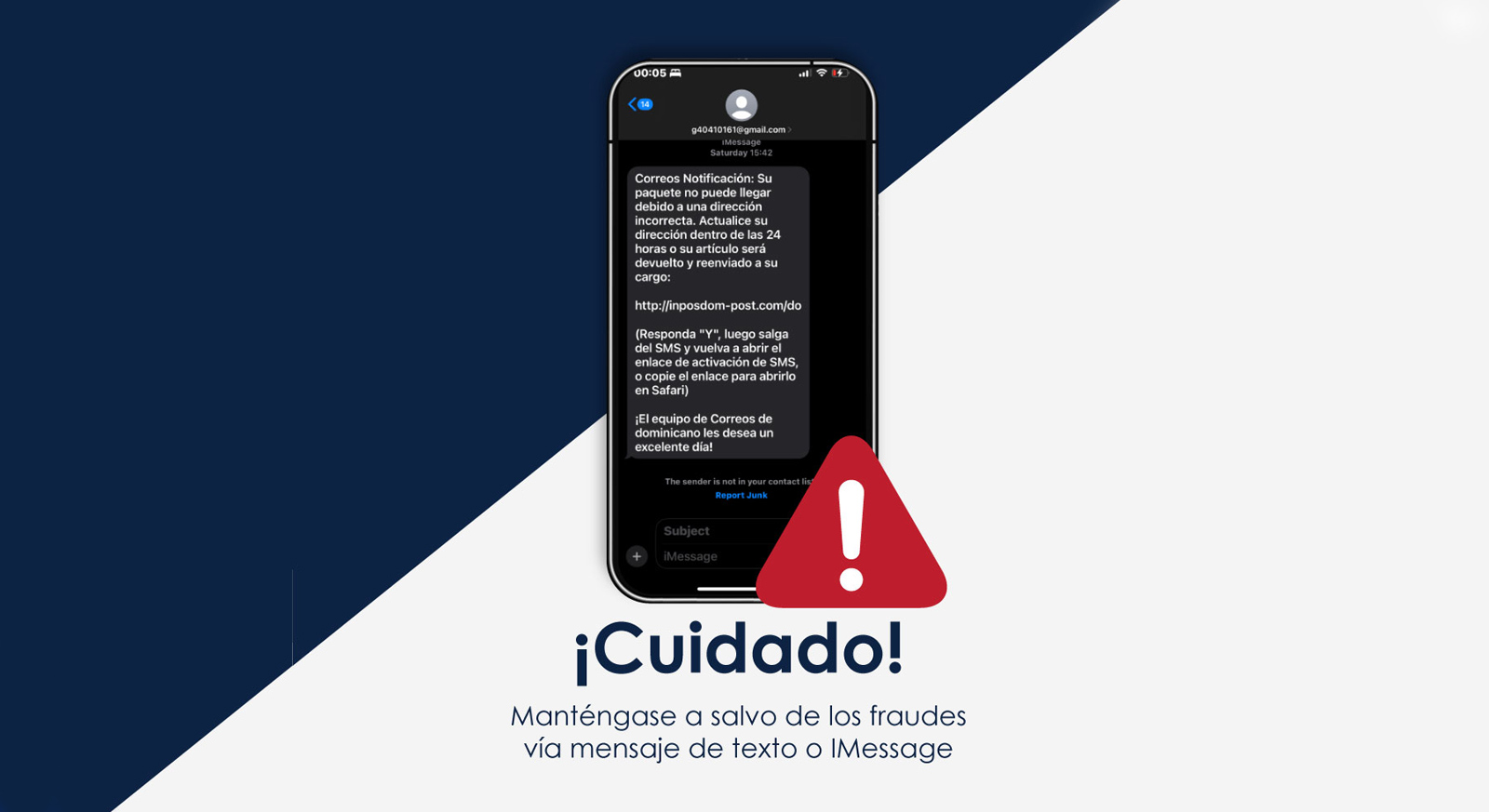 Avisos - fraudes vía IMessage