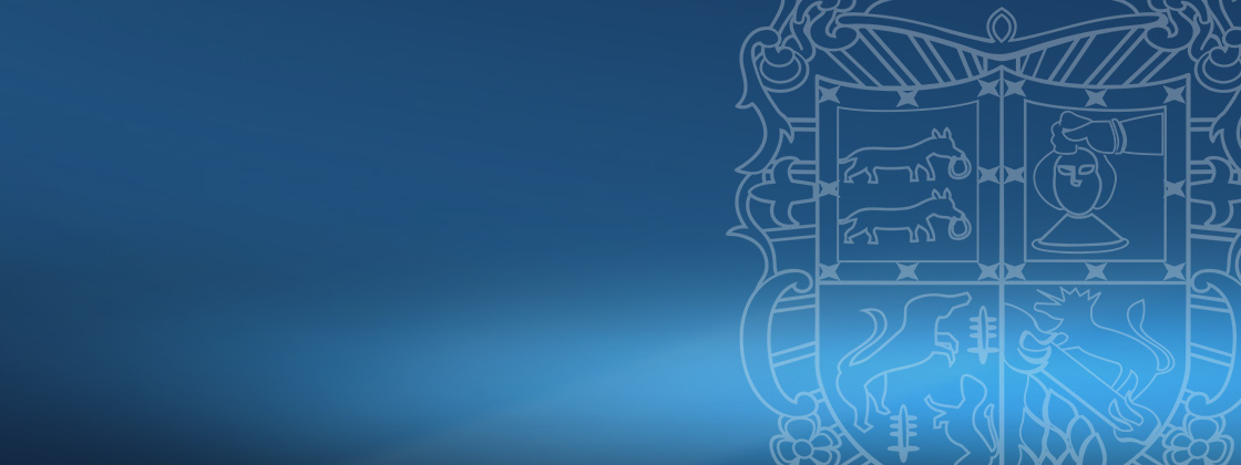 Fondo azul con escudo de Banco López de Haro