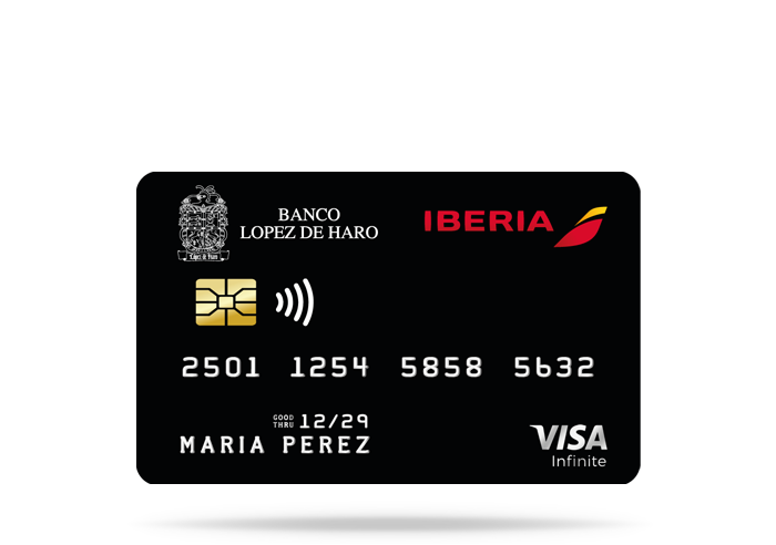 Tarjeta de Crédito Visa Infinite Iberia. Banco López de Haro.